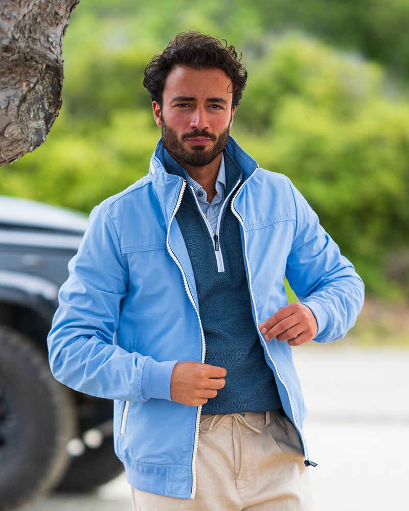 Chaqueta azul de algodón con cremallera | NZA New Zealand Auckland