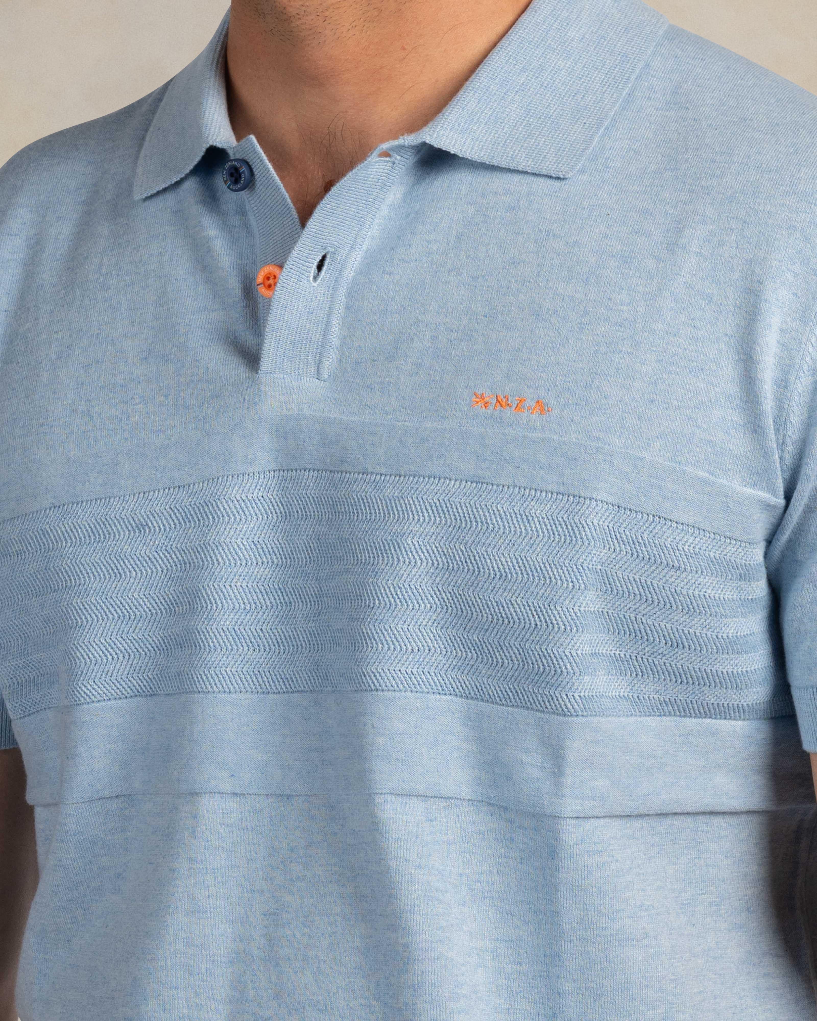 Lichtblauwe 100% katoenen polo | NZA New Zealand Auckland