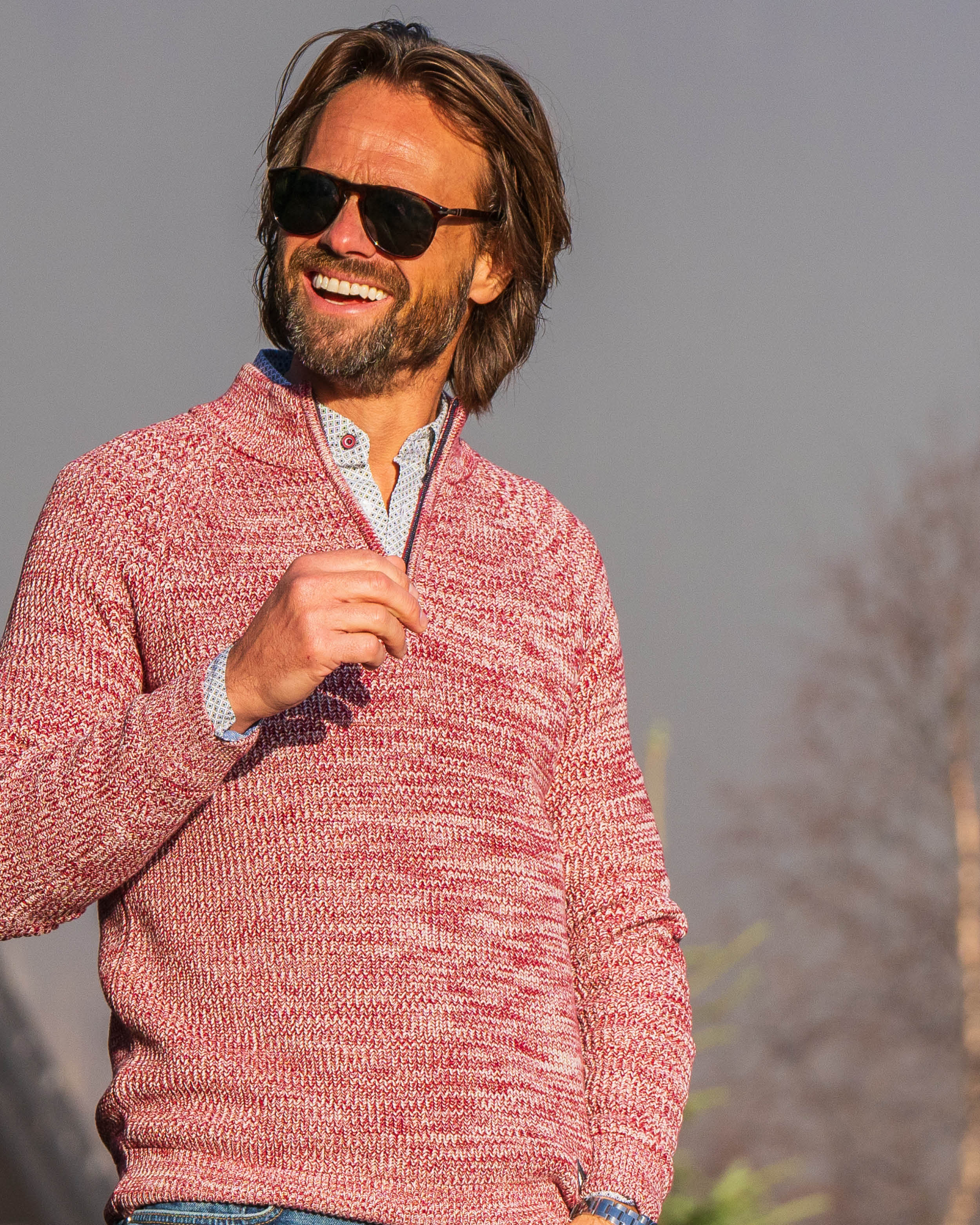 たなかん Rode katoenen half zip trui | NZA New Zealand Auckland