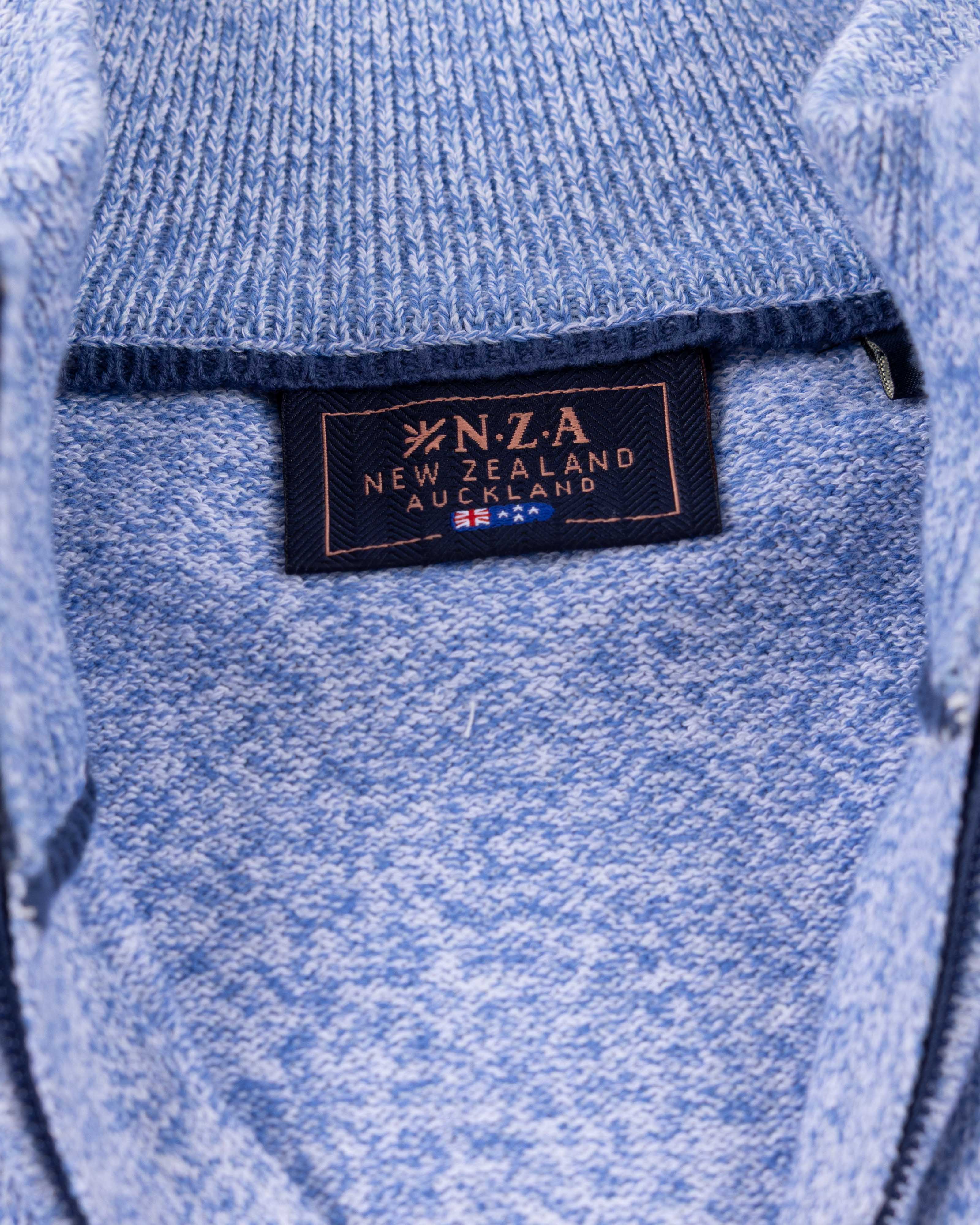 Blue cotton quarter zip pullover | NZA New Zealand Auckland