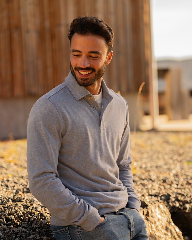 Blue long-sleeve polo shirt | NZA New Zealand Auckland