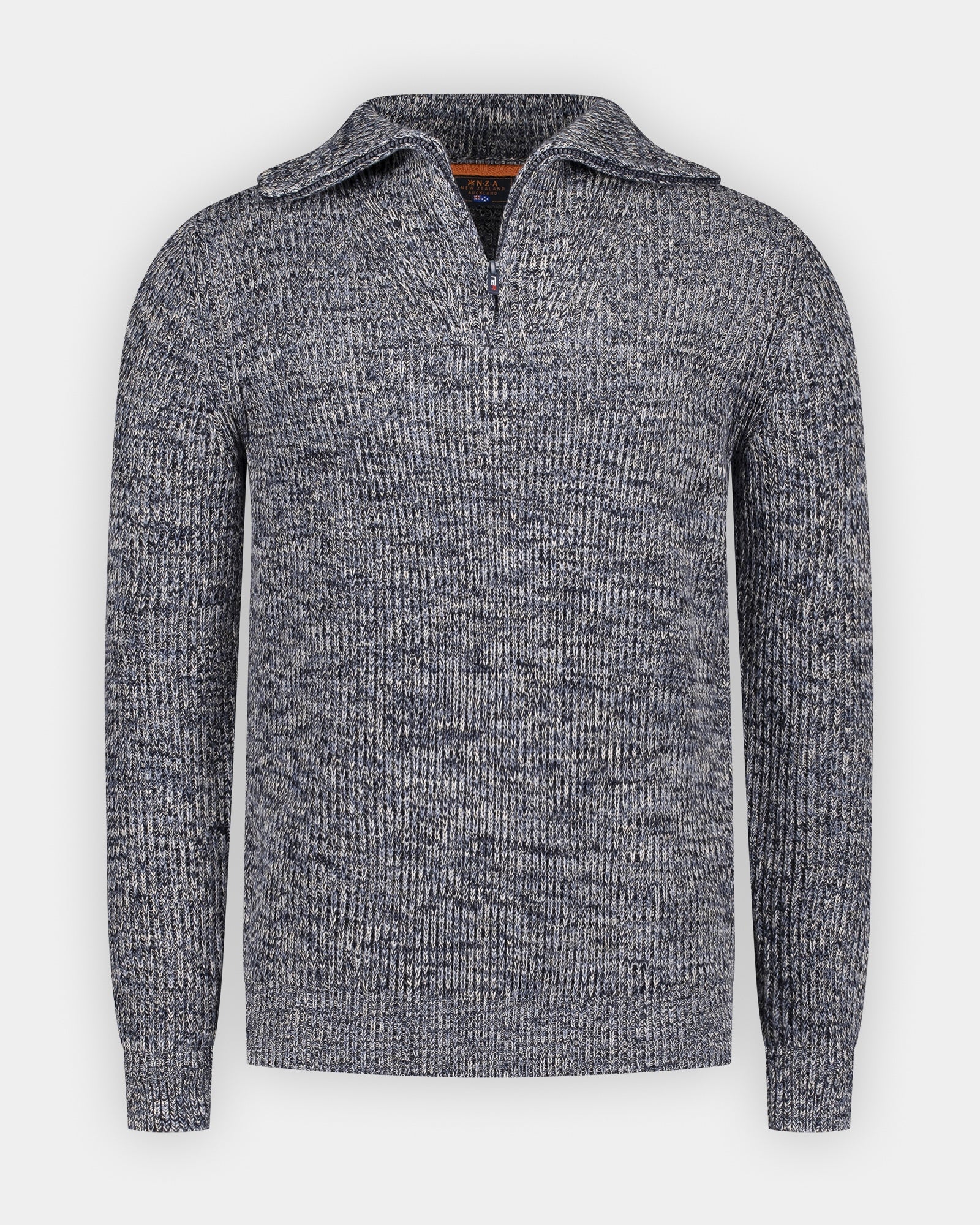 Blauwe katoenen half zip trui | NZA New Zealand Auckland