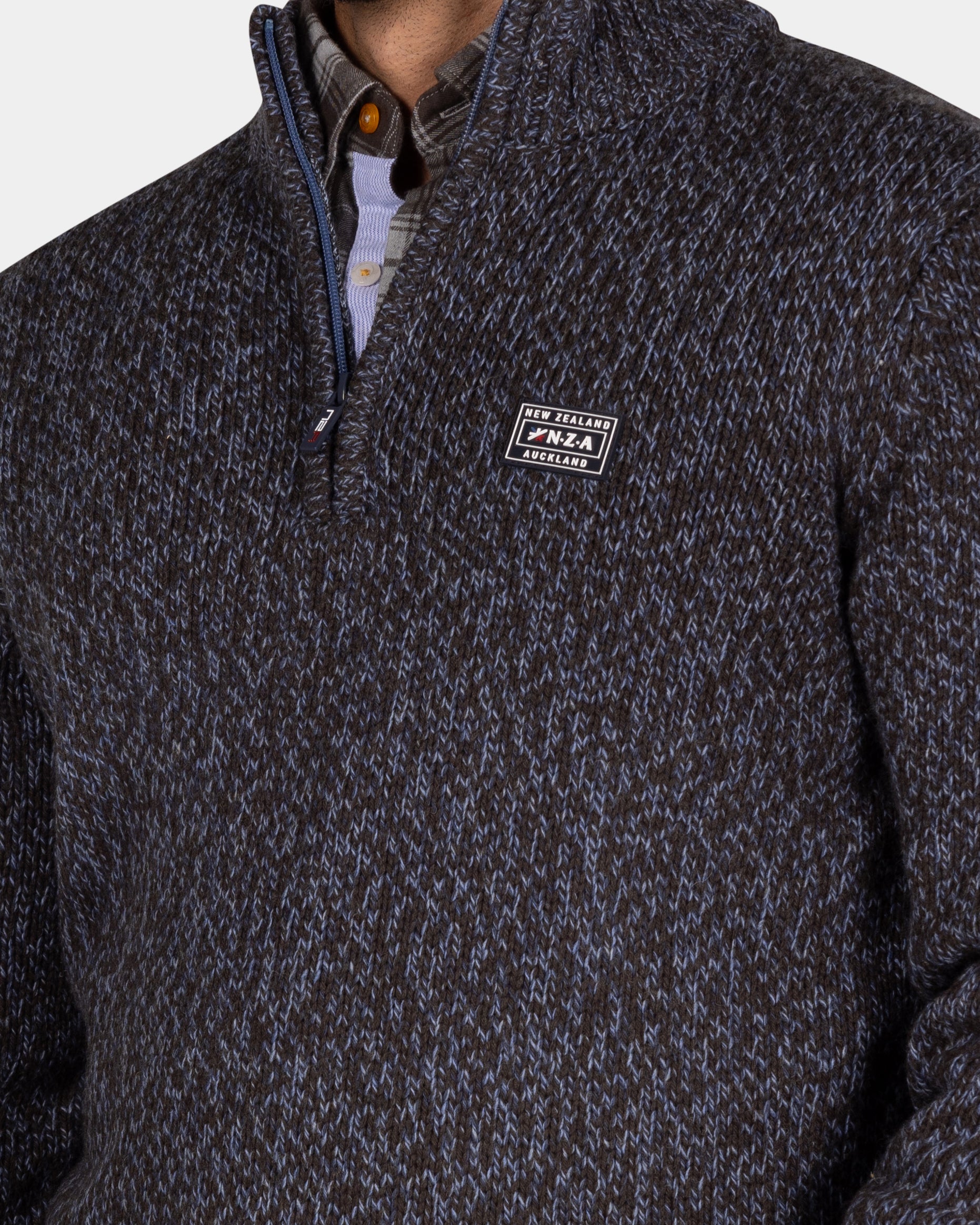Mottled dark brown wool pullover - Dark Mocca | NZA New Zealand