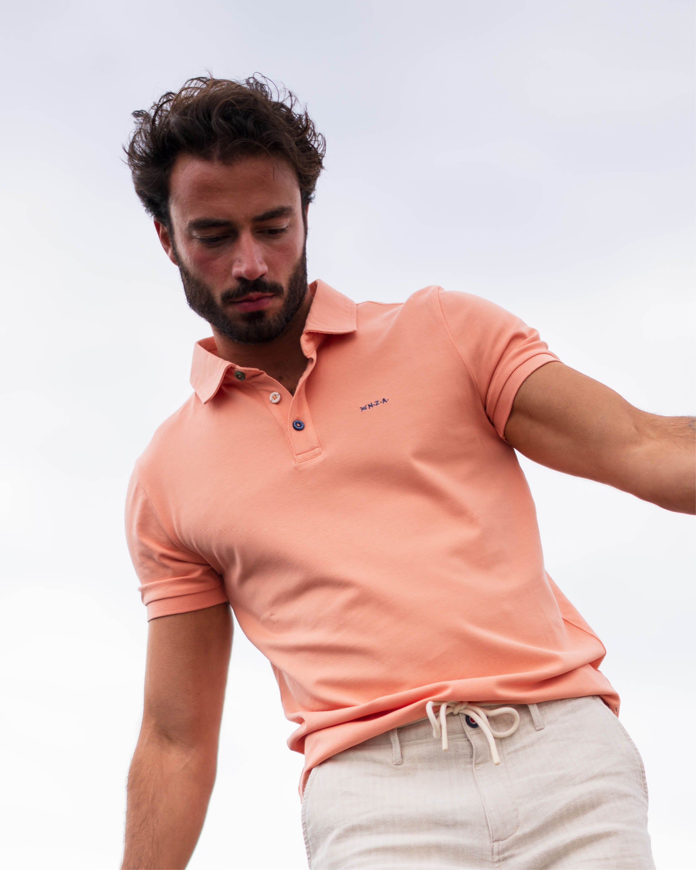 Oranje katoenen stretch polo | NZA New Zealand Auckland