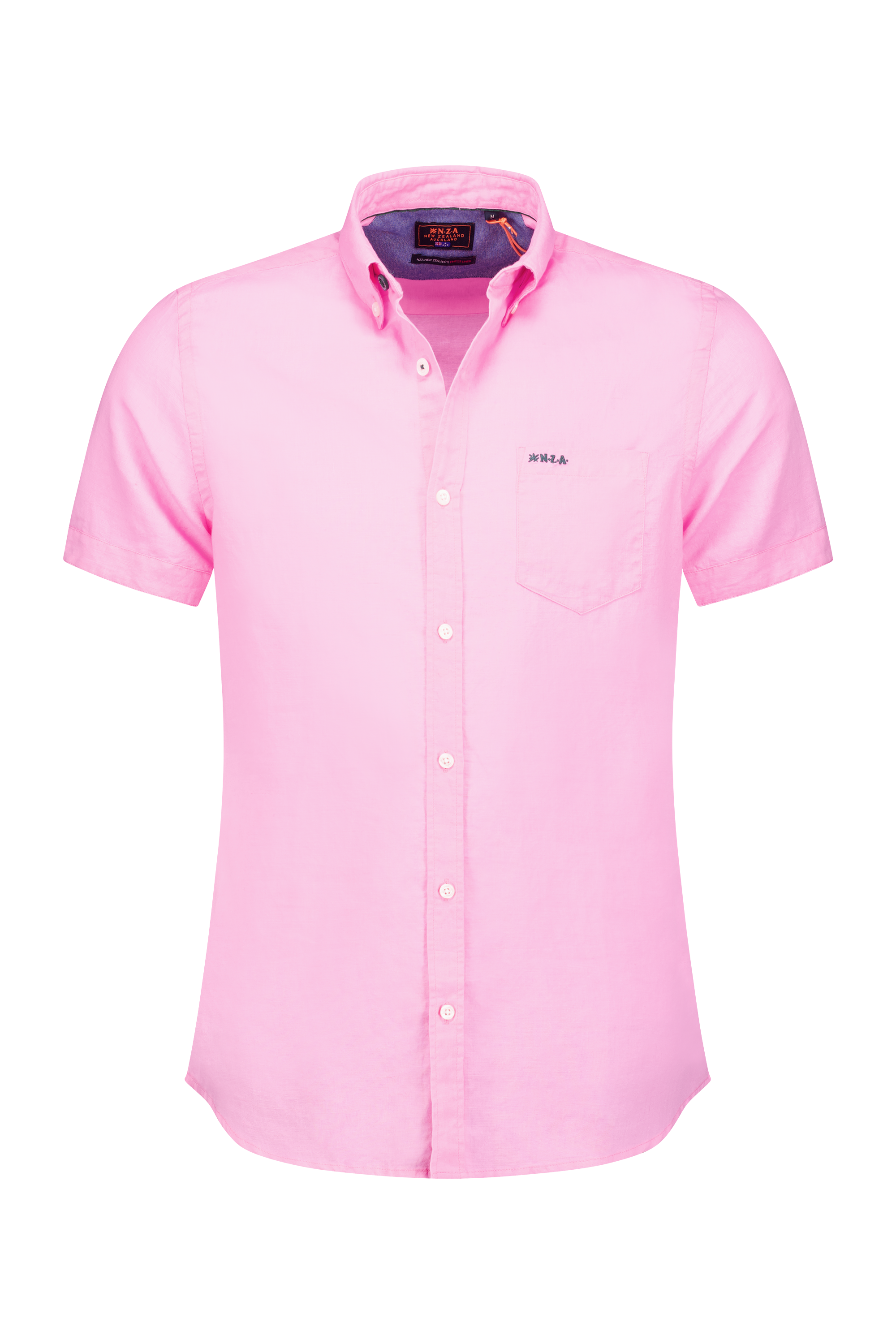 Linen shirt with short sleeves - Bright Pink | NZA New
