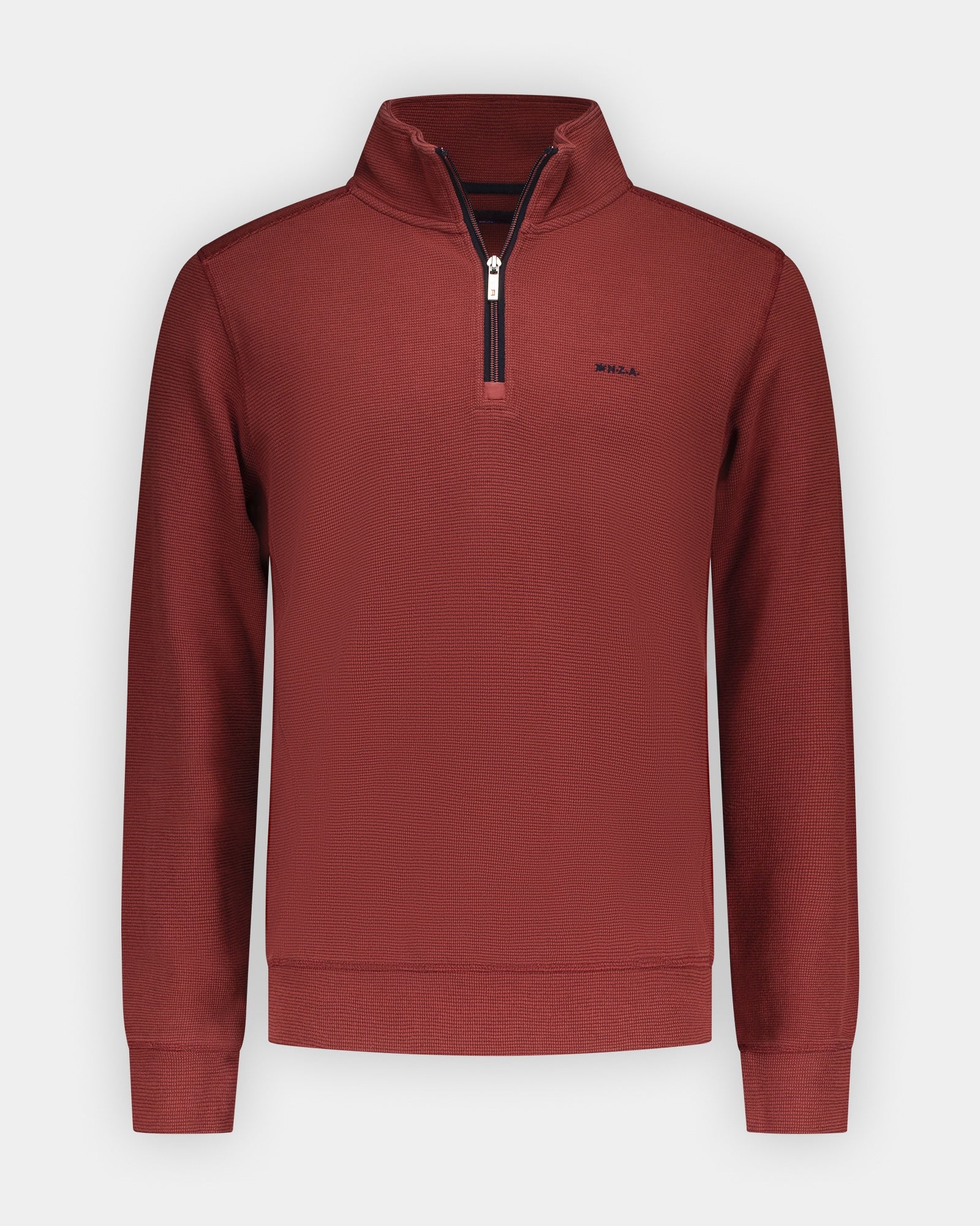 Red cotton half zip sweater | NZA New Zealand Auckland