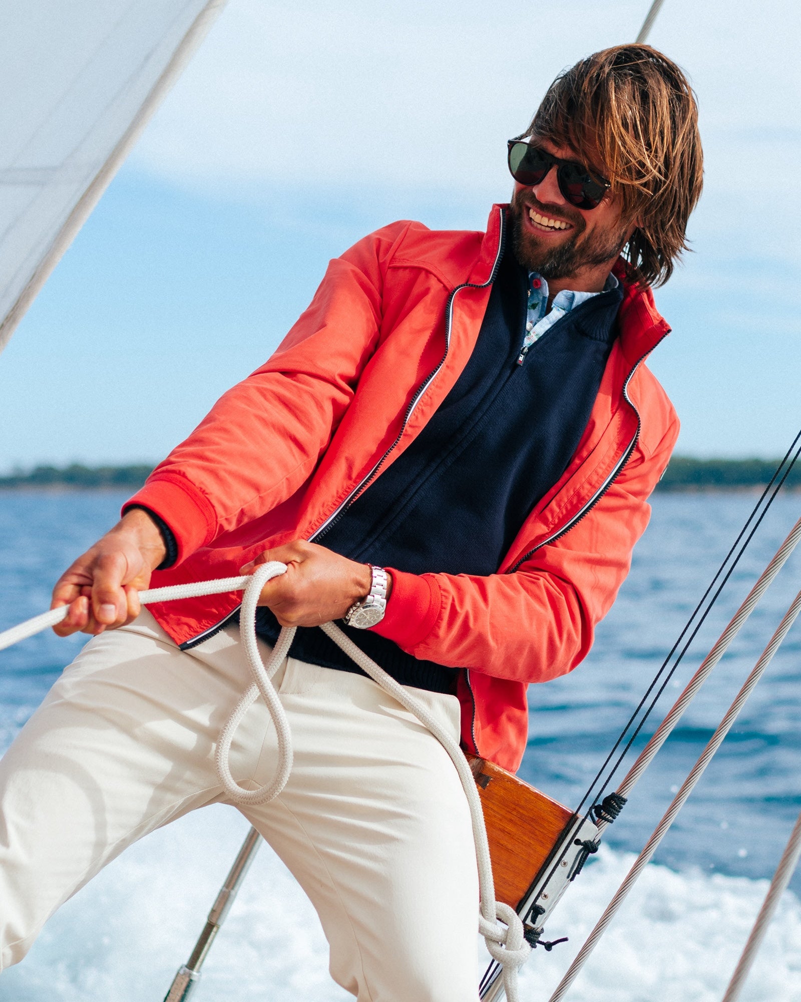 Orange cotton bomber jacket | NZA New Zealand Auckland