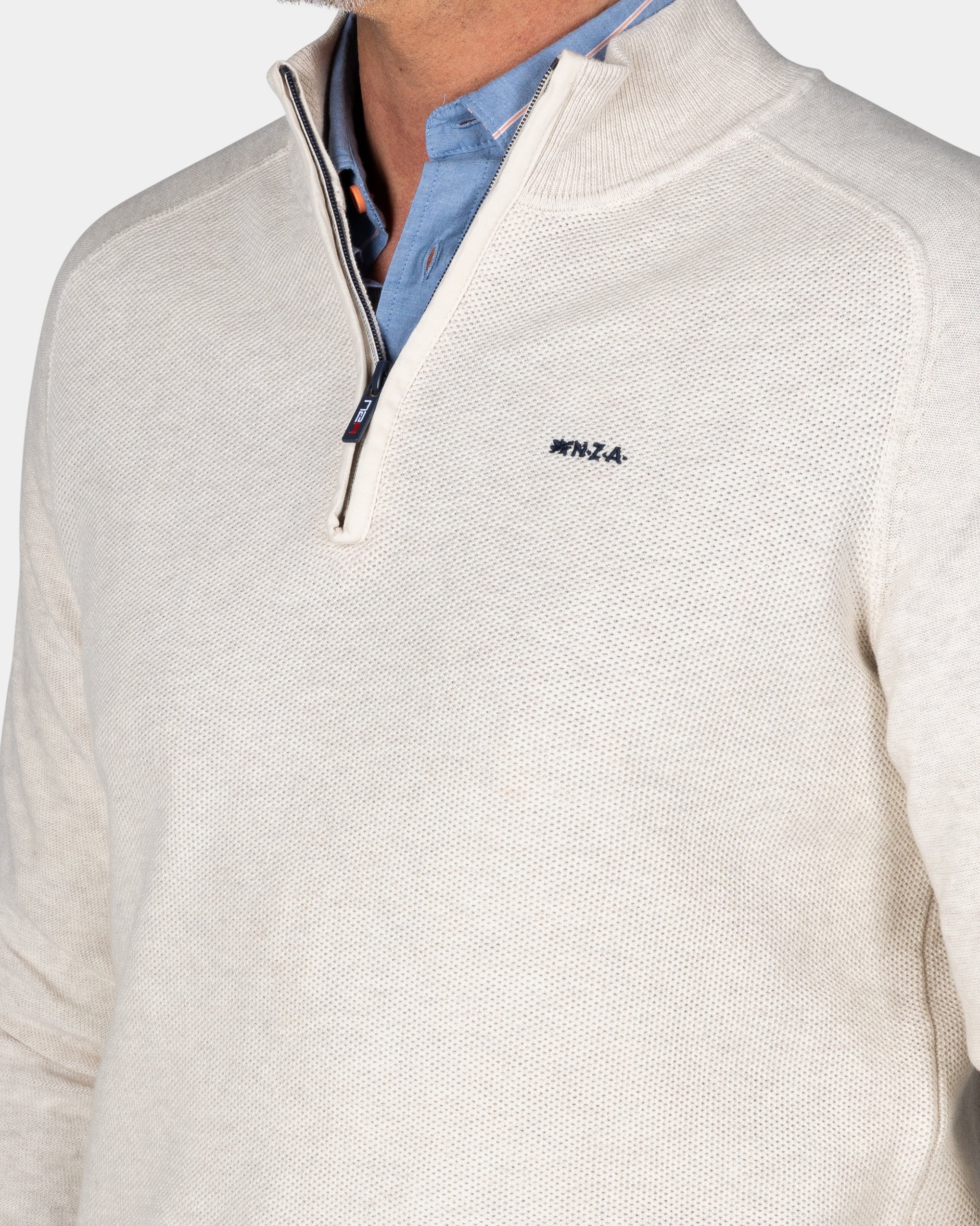 新品KANEMASA×JM Pullover Sweat ベージュ(生成り) 2 Women's Double Knitted Half Zip Sweatshirt | Tops | MUJI USA