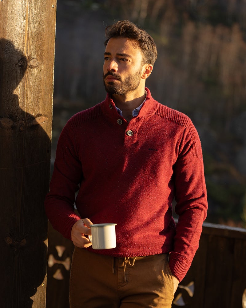 Roter Half-Button-Pullover | NZA New Zealand Auckland
