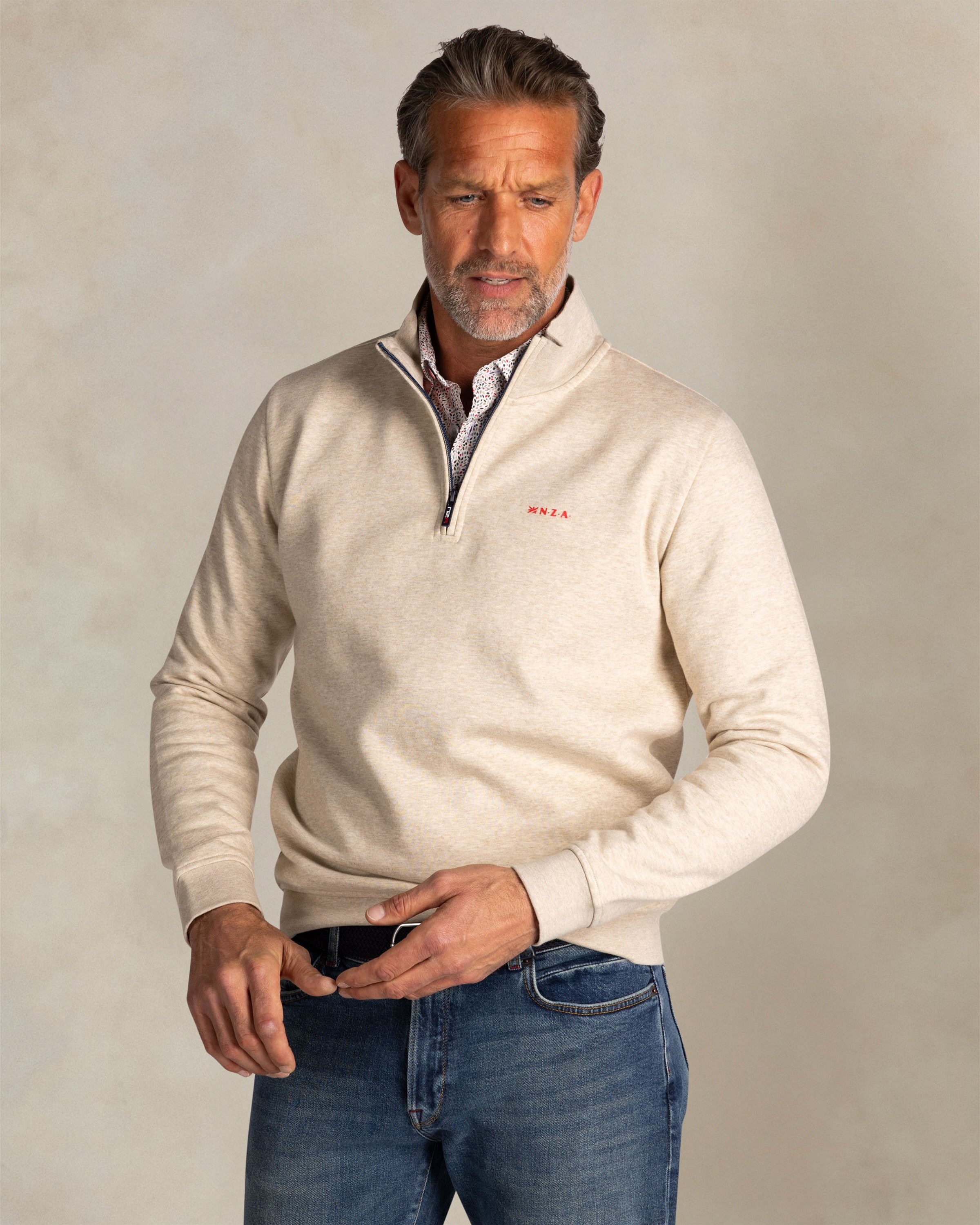 Ecru half zip sweater | NZA New Zealand Auckland