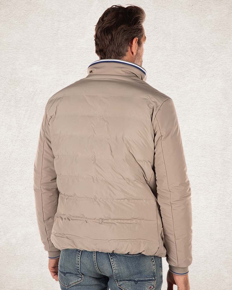 Padded solid coloured jacket - Tar Grey
