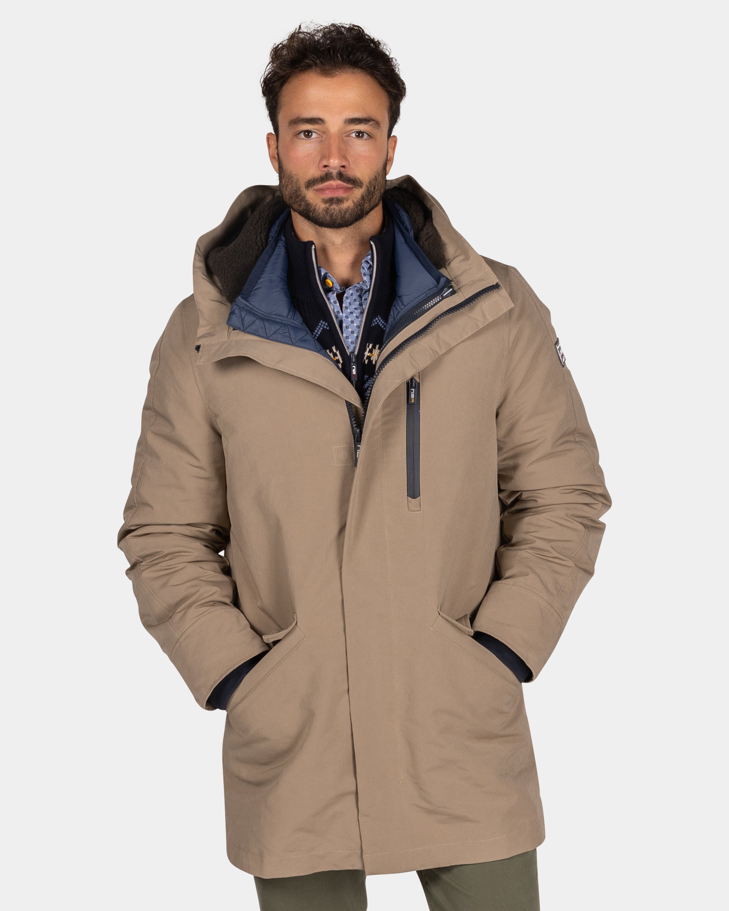 Light brown quilted parka jacket - Chestnut | NZA New Zealand Auckland