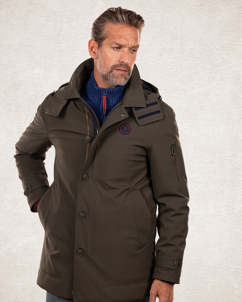 トップス L'Appartement Americana Side Zip Parka Hooded windproof parka jacket - Smoked Green | NZA New Zealand