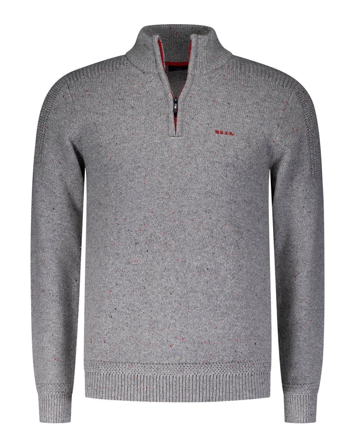 Grijze pullover met halve rits - Grey Melange | NZA New Zealand