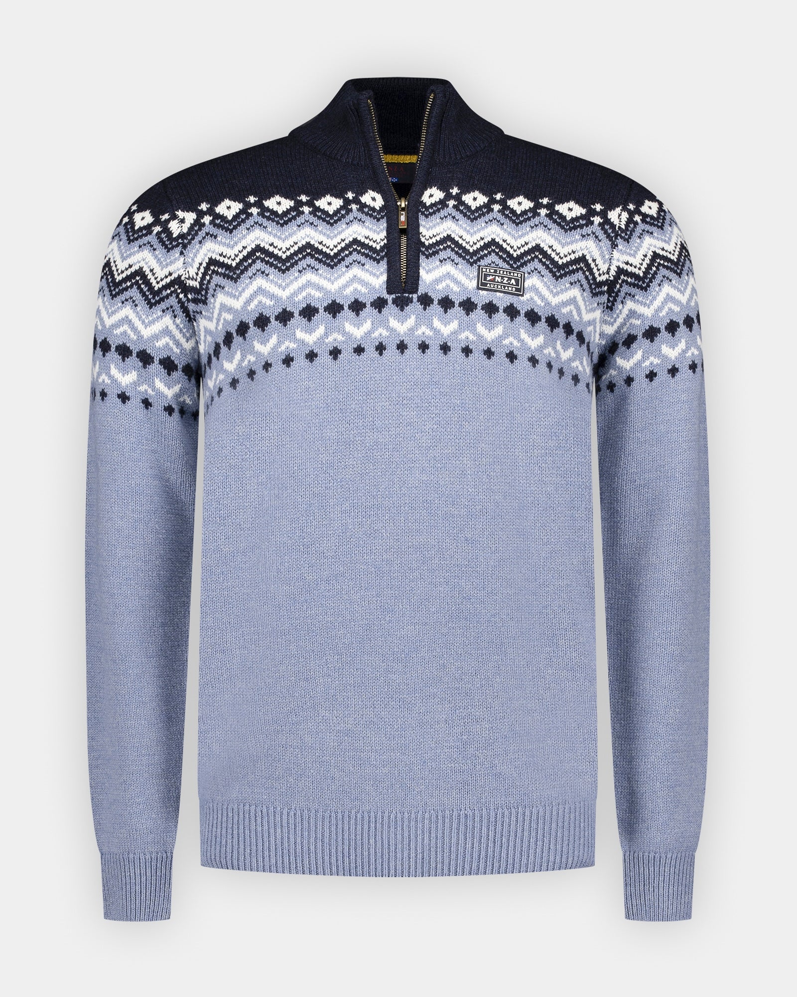 Blauwe wollen half zip pullover | NZA New Zealand Auckland