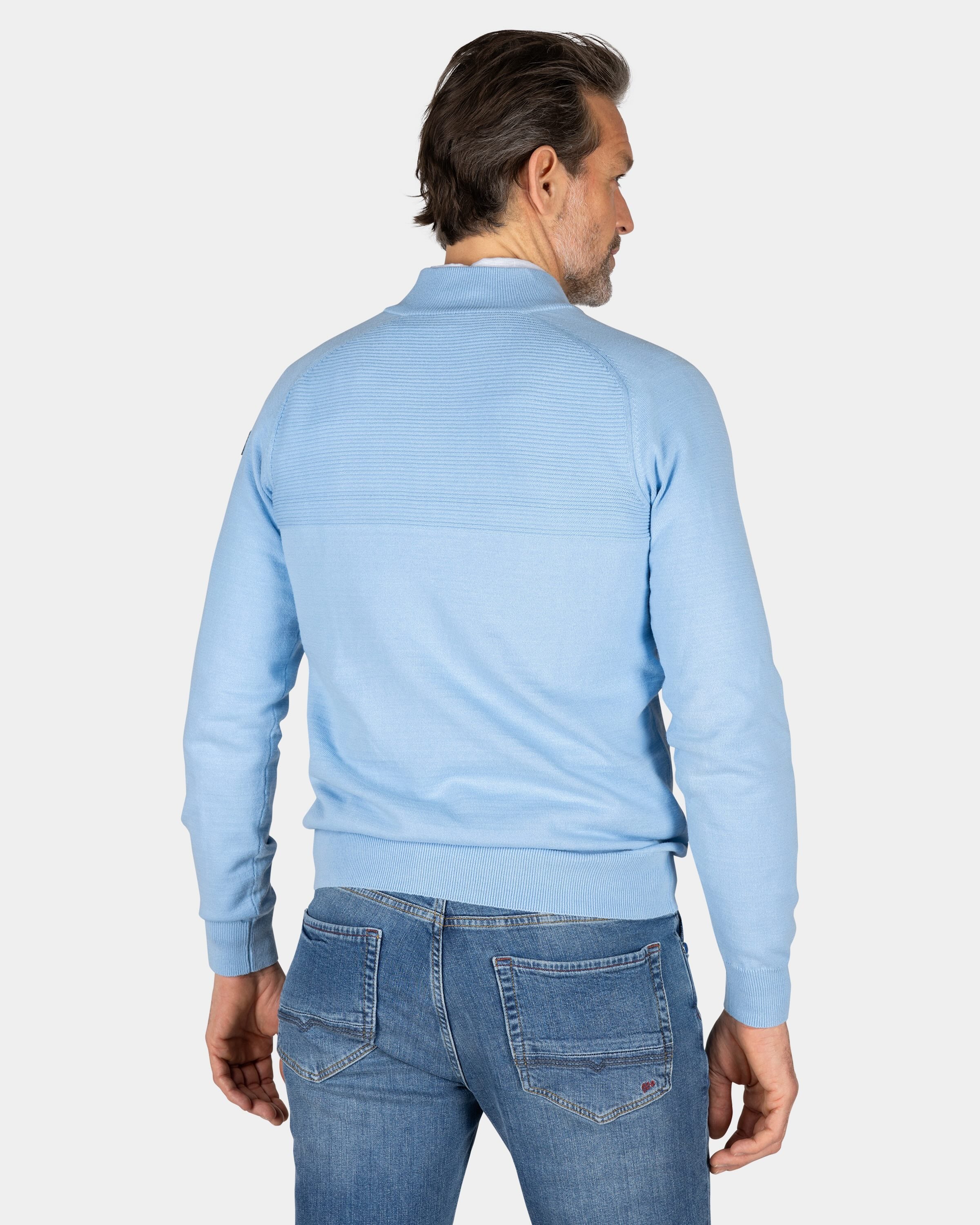 Blauer pullover mit halbem Reißverschluss | NZA New Zealand