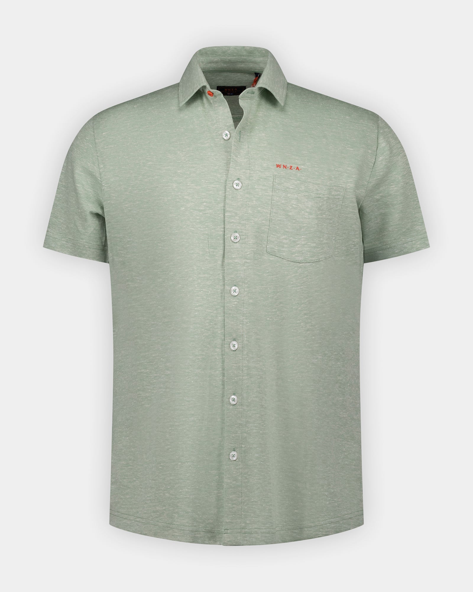 Camisa verde claro de lino de manga corta | NZA New Zealand Auckland