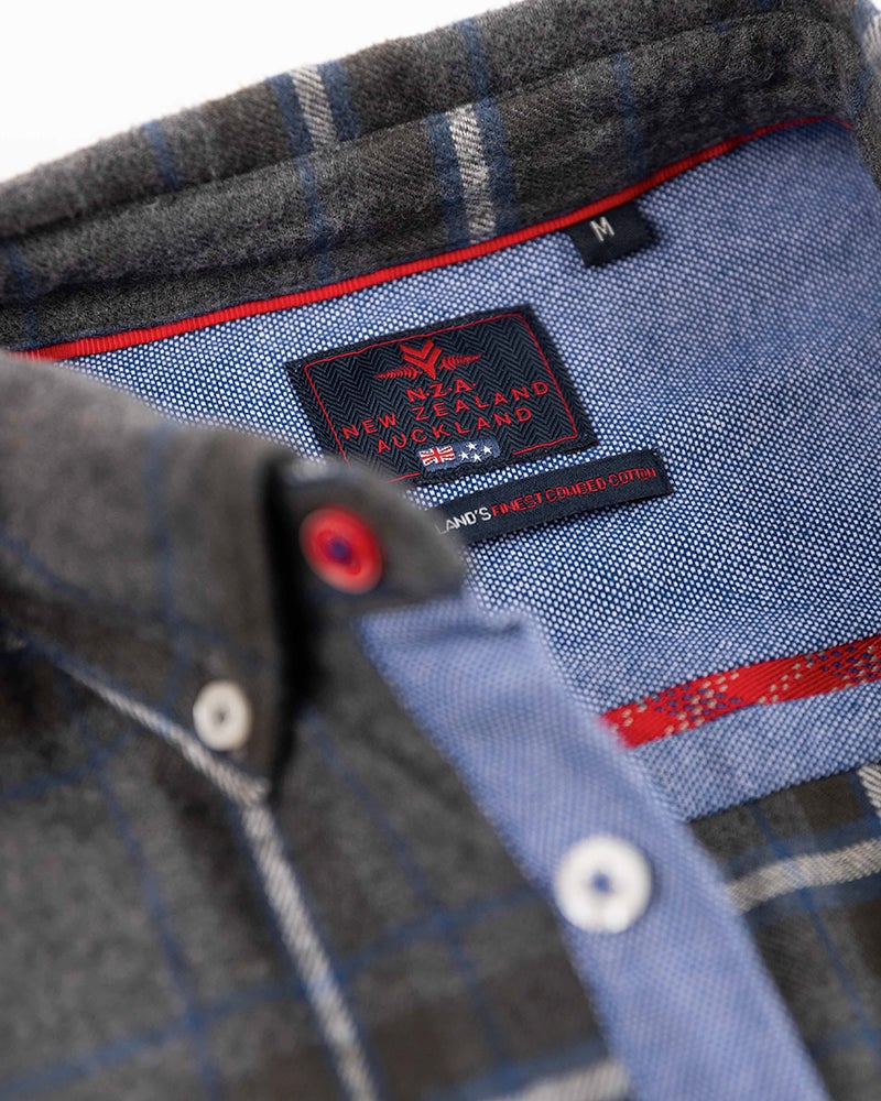 Cotton flannel shirt - Grey Melange | NZA New Zealand Auckland