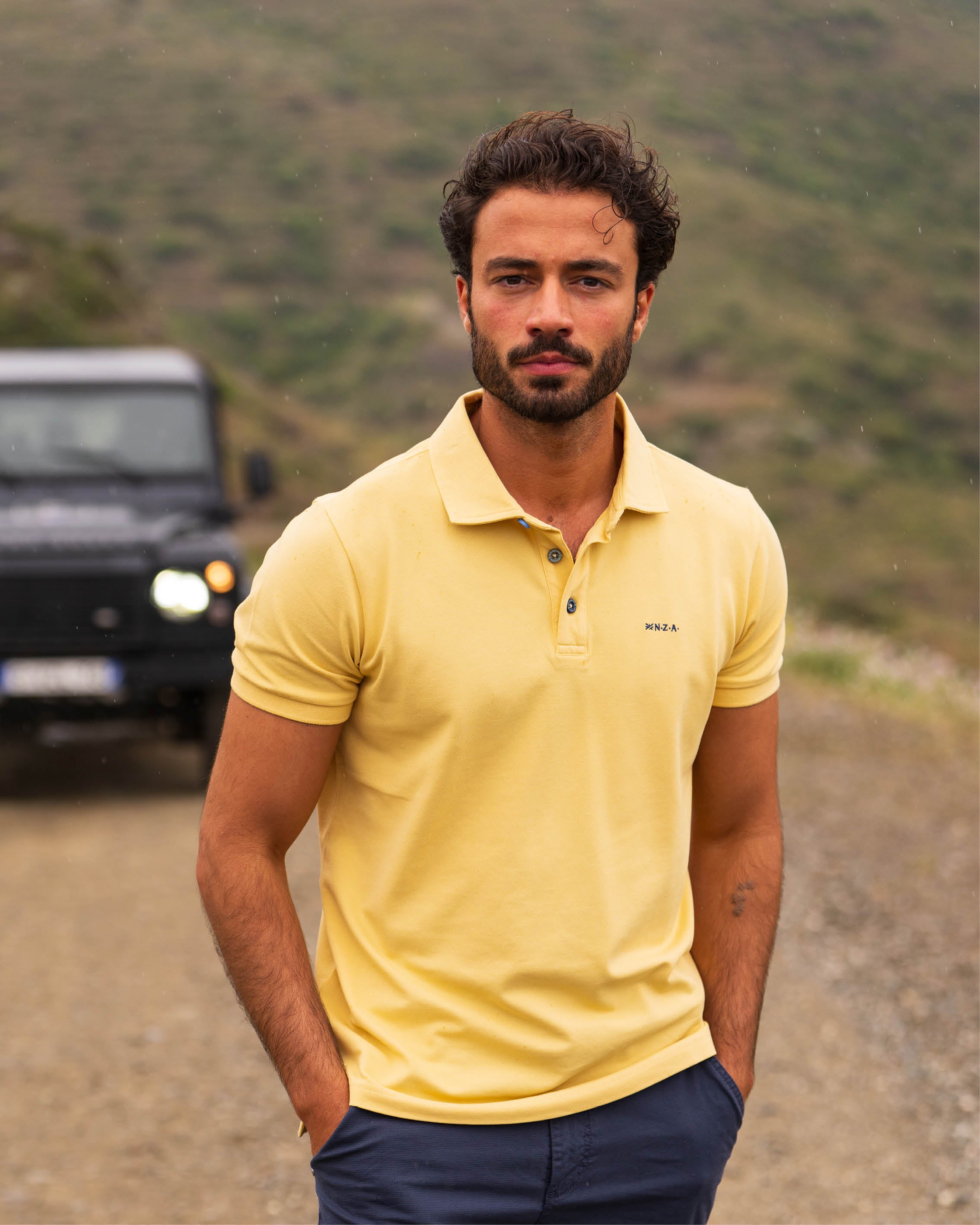 Gele katoenen stretch polo | NZA New Zealand Auckland