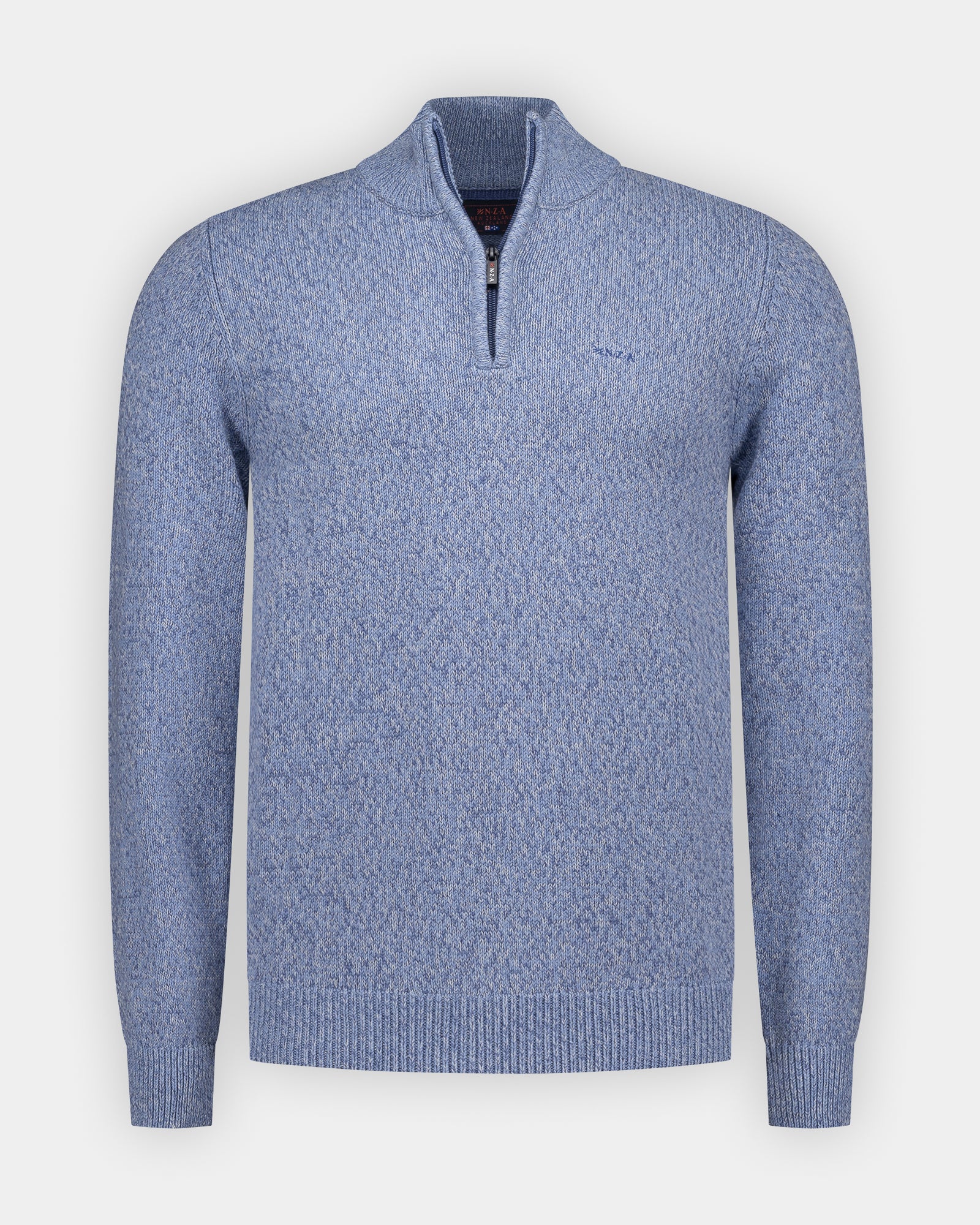 Blue cotton half zip pullover | NZA New Zealand Auckland
