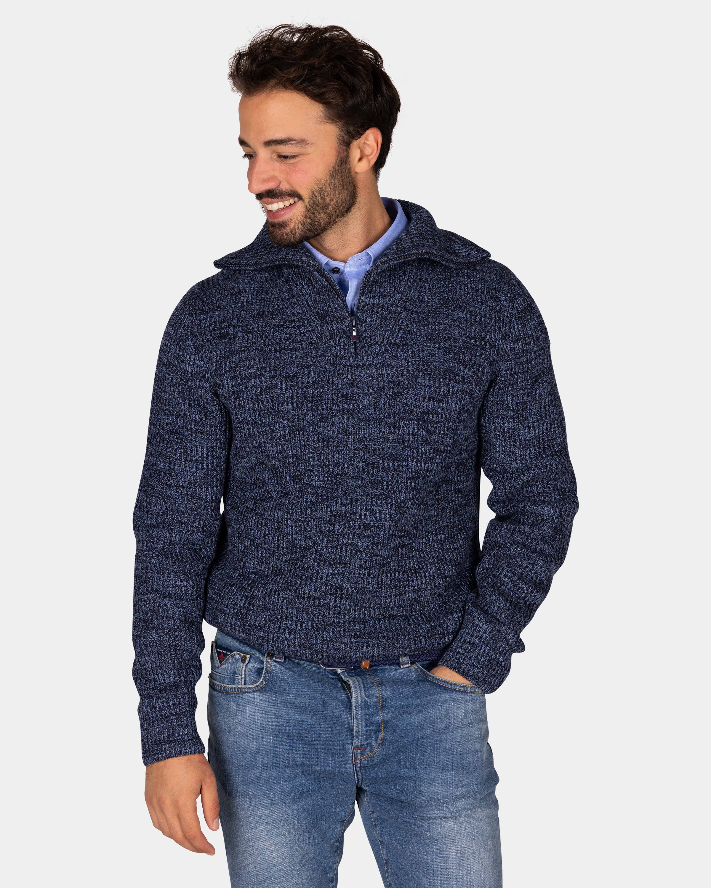 Viscose Knit Side Zip Pant in Navy