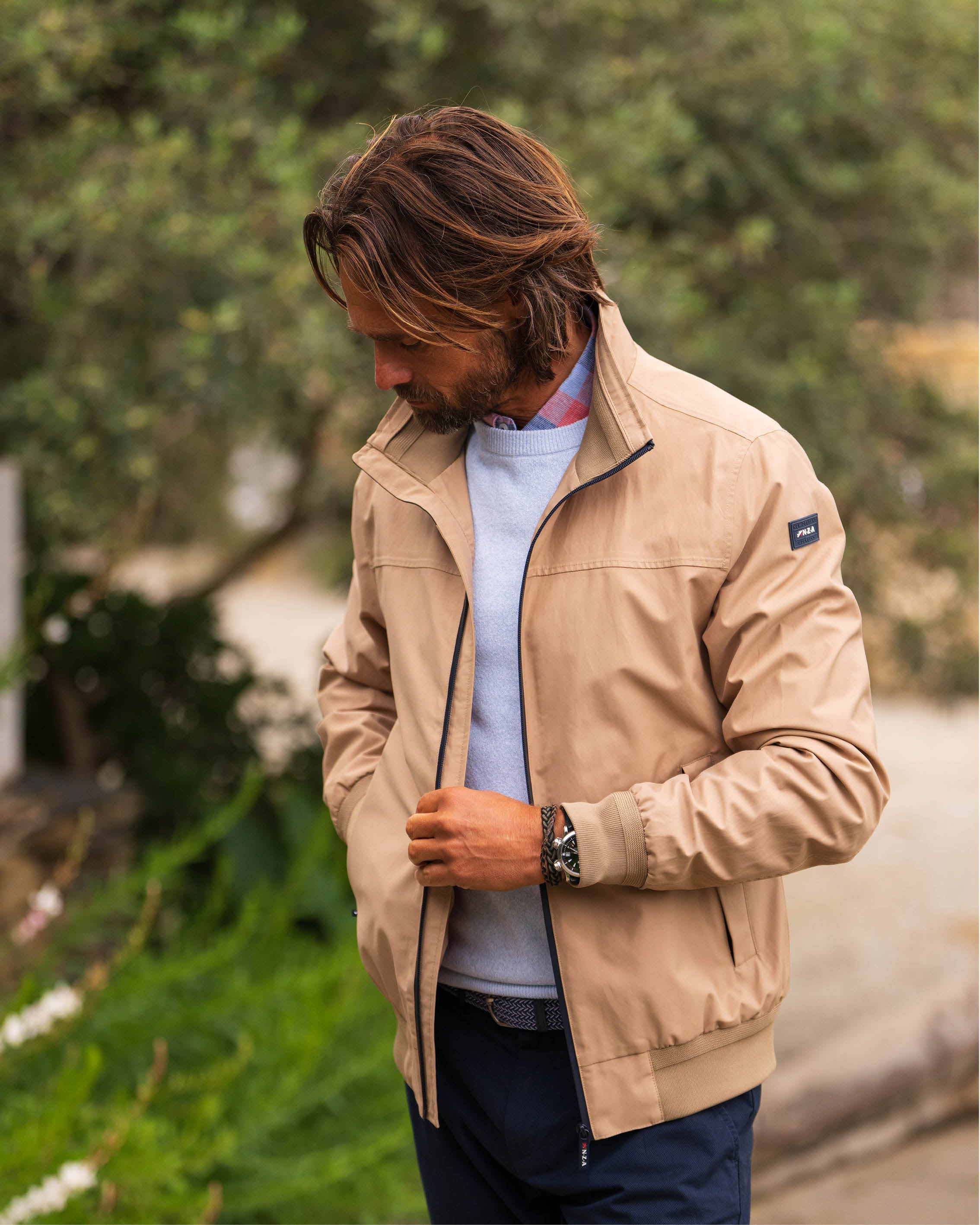 Beige lightweight cotton jacket | NZA New Zealand Auckland