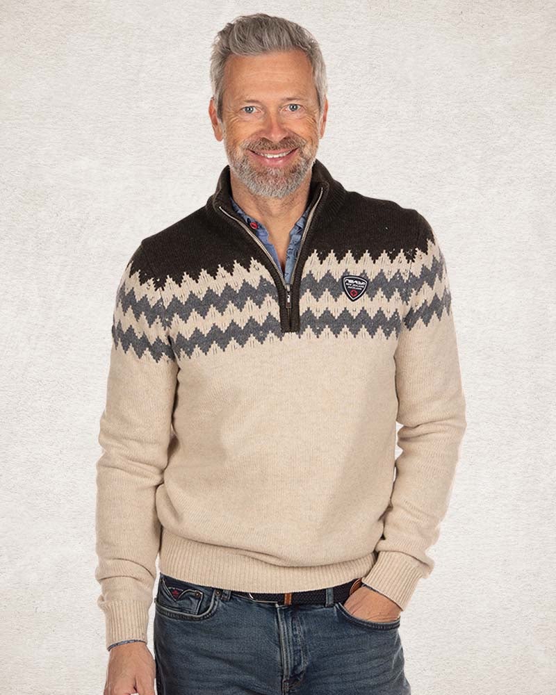 Knitted half zip pullover - Milky Ecru | NZA New Zealand Auckland